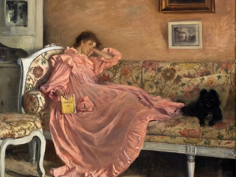 1845-Gustaf Cederström - Carola seduta sul divano, 1899 - National Museum, Stockholm